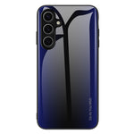 For Samsung Galaxy S25 Case Carbon Fiber Texture Tempered Glass+TPU Phone Cover
