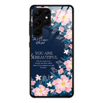 For Samsung Galaxy S25 Ultra Case Tempered Glass+PC+TPU Phone Protector Pattern Printing