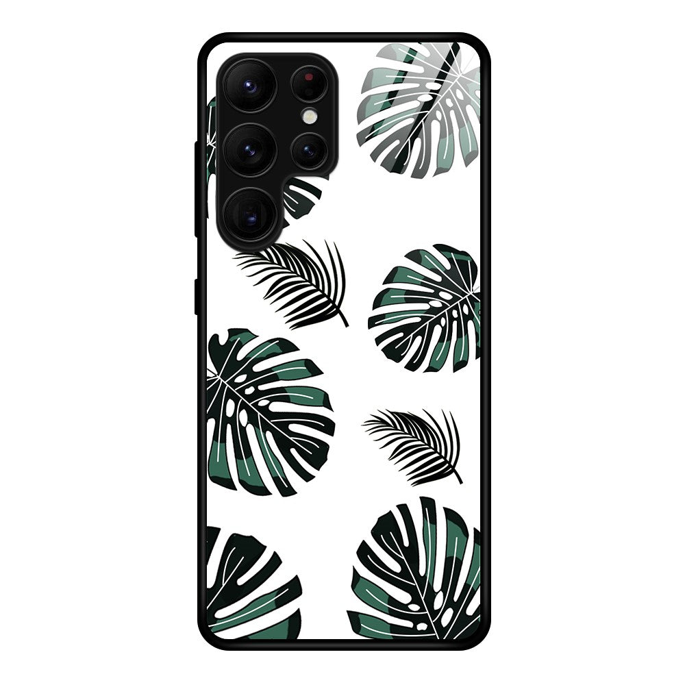 For Samsung Galaxy S25 Ultra Case Tempered Glass+PC+TPU Phone Protector Pattern Printing