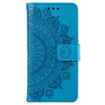 Drop-proof Phone Case For Huawei Mate 50 4G, Mandala Flower Pattern Imprinted PU Leather Anti-wear Flip Wallet Stand Cover