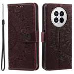 Drop-proof Phone Case For Huawei Mate 50 4G, Mandala Flower Pattern Imprinted PU Leather Anti-wear Flip Wallet Stand Cover