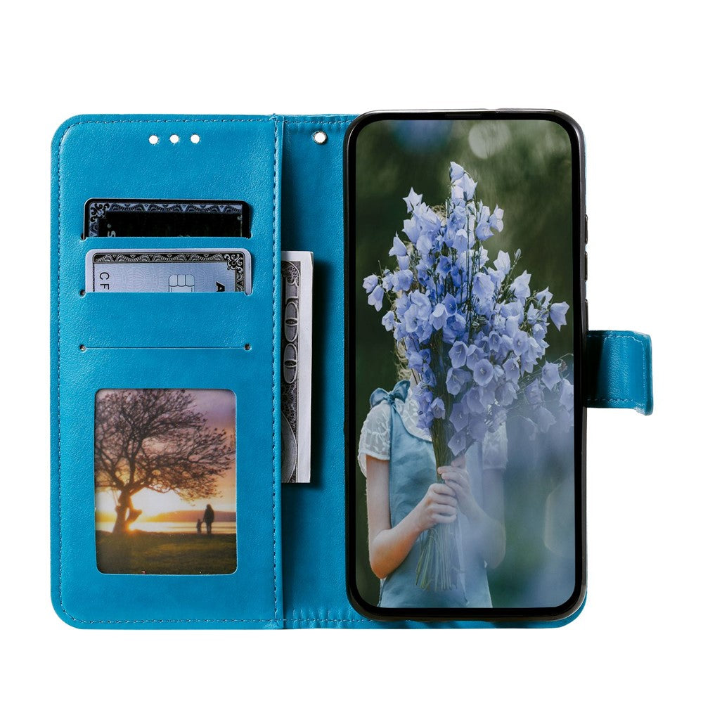 Anti-drop Cell Phone Cover For Huawei Mate 50 Pro 4G, Mandala Flower Pattern Imprinted PU Leather Flip Wallet Case Stand