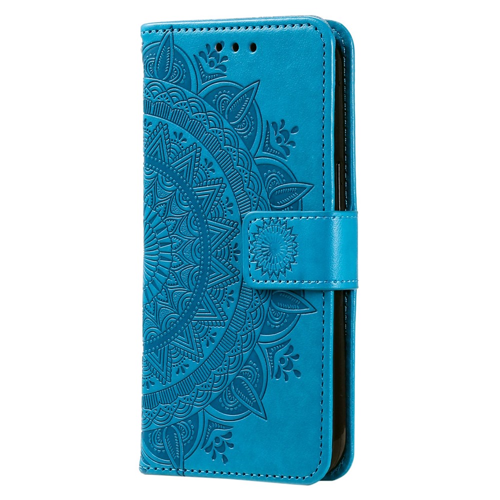 Anti-drop Cell Phone Cover For Huawei Mate 50 Pro 4G, Mandala Flower Pattern Imprinted PU Leather Flip Wallet Case Stand