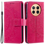 Anti-drop Cell Phone Cover For Huawei Mate 50 Pro 4G, Mandala Flower Pattern Imprinted PU Leather Flip Wallet Case Stand