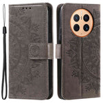 Anti-drop Cell Phone Cover For Huawei Mate 50 Pro 4G, Mandala Flower Pattern Imprinted PU Leather Flip Wallet Case Stand