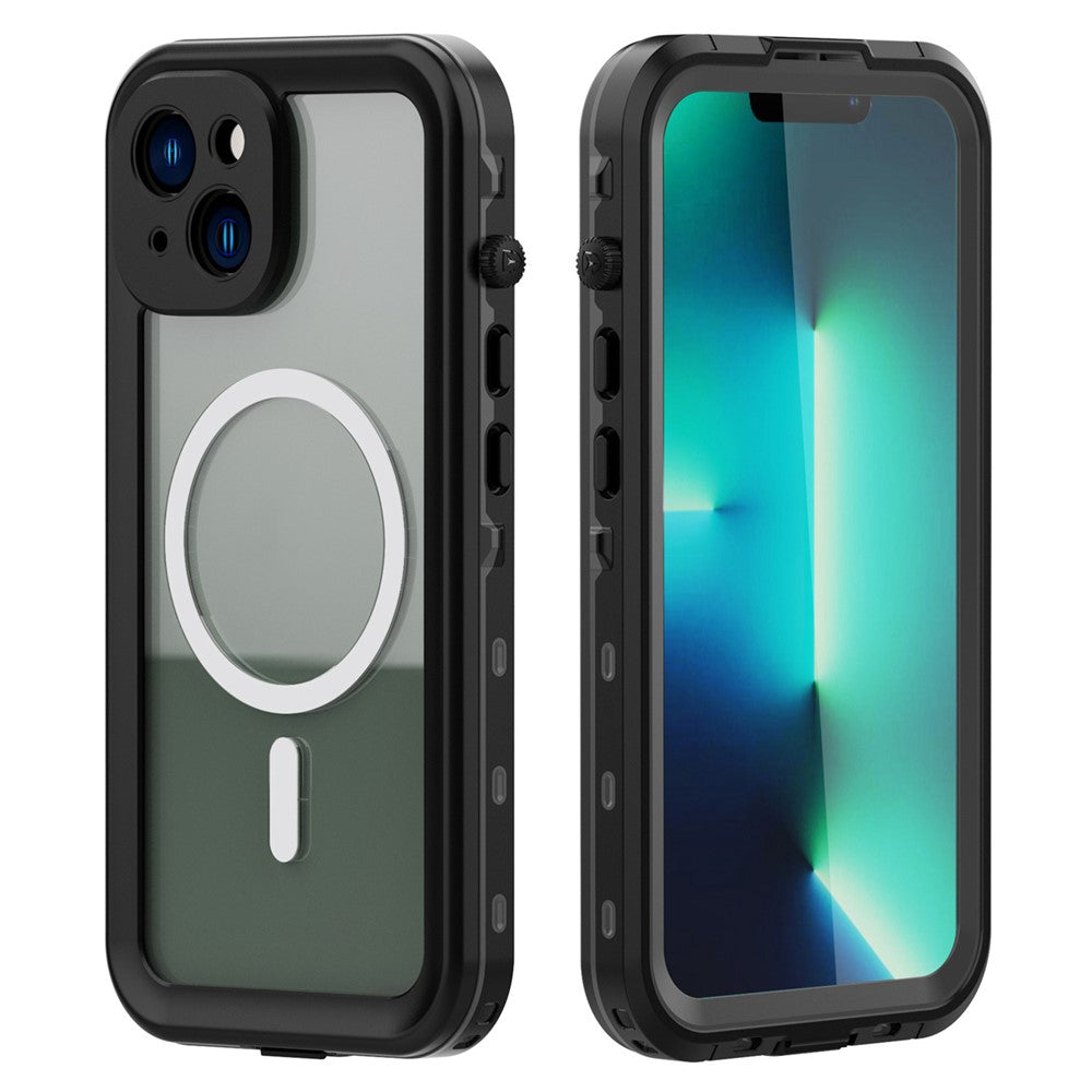 REDPEPPER Dot+ Series til iPhone 14 Plus IP68 Vandtæt G transparent cover Stød- og stødsikkert kompatibel med Magsafe-oplader