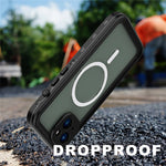 REDPEPPER Dot+ Series for iPhone 14 Plus IP68 Waterproof Clear Back Case Drop-proof Dust-proof Cover Compatible with Magsafe Charger