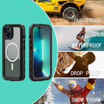REDPEPPER Dot+ Series for iPhone 14 Plus IP68 Waterproof Clear Back Case Drop-proof Dust-proof Cover Compatible with Magsafe Charger