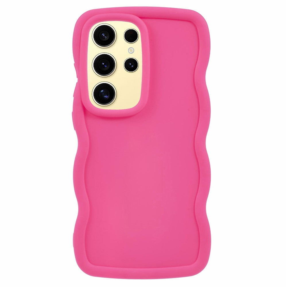For Samsung Galaxy S25 Ultra Case TPU Protective Phone Cover Unique Curly Wave Frame