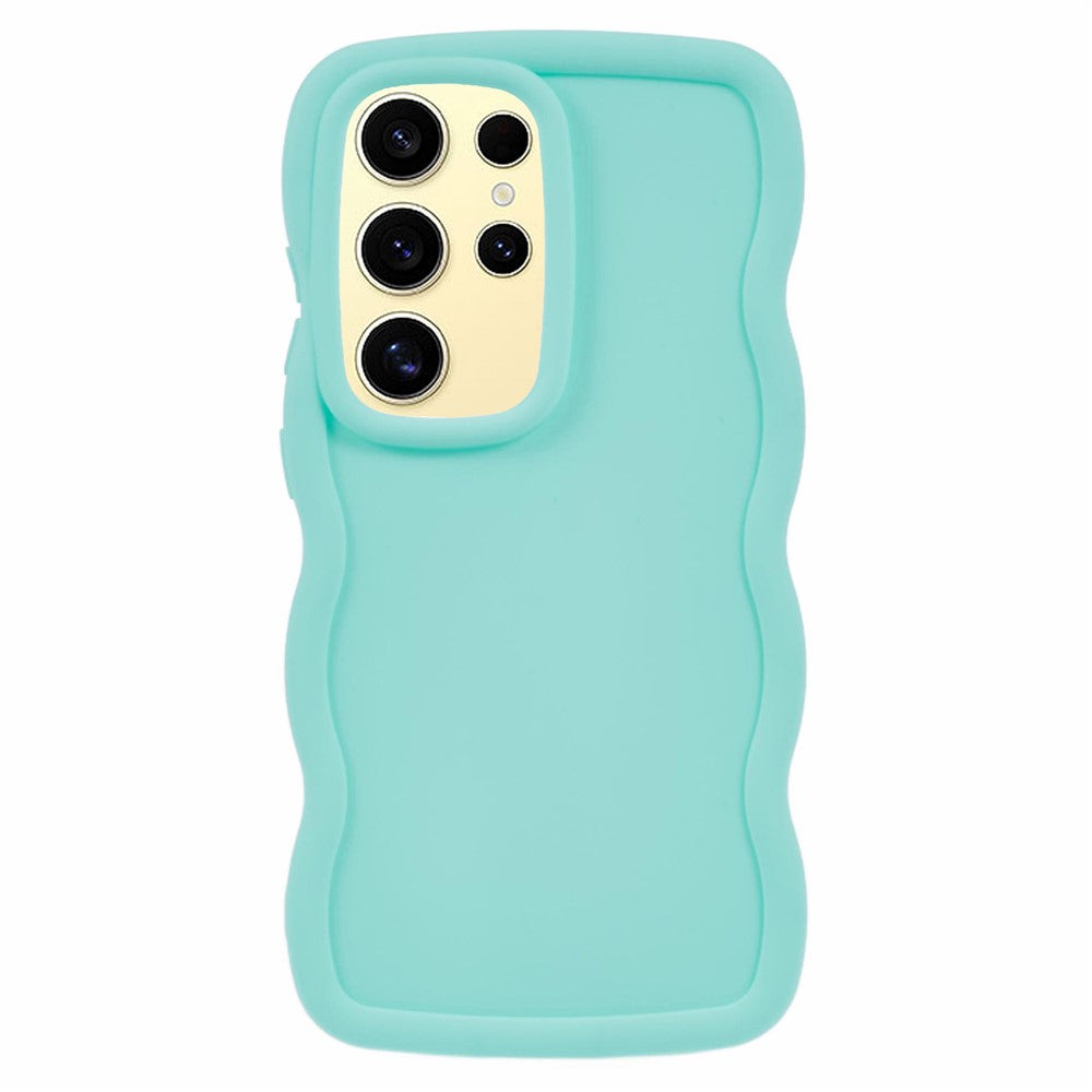 For Samsung Galaxy S25 Ultra Case TPU Protective Phone Cover Unique Curly Wave Frame