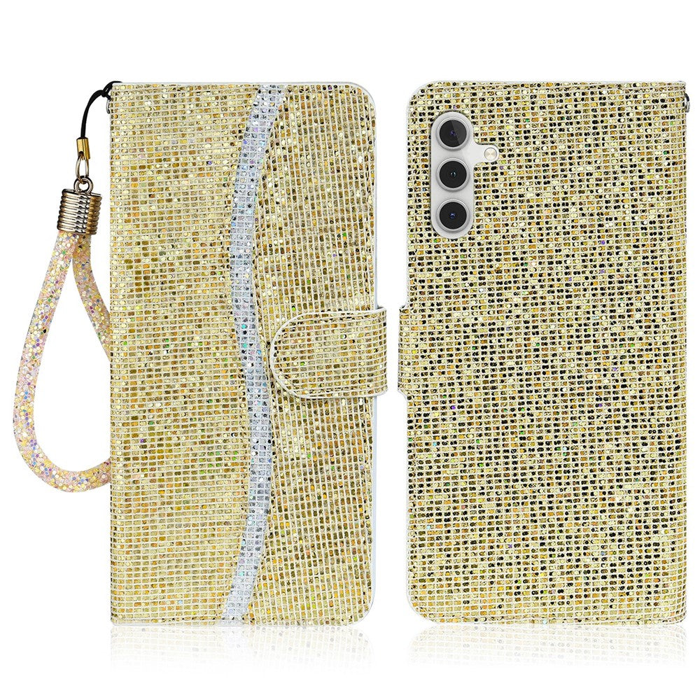 Til Samsung Galaxy A16 5G / A16 4G Etui PU-Læder Pung Kortlommer Glitter Telefoncover