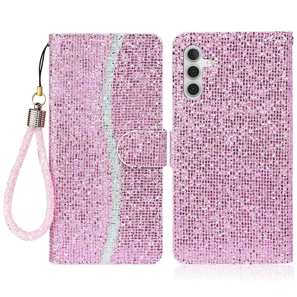 Til Samsung Galaxy A16 5G / A16 4G Etui PU-Læder Pung Kortlommer Glitter Telefoncover