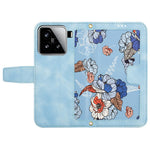 For Xiaomi 15 Case PU Leather Floral Phone Cover with Card Slots