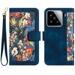 For Xiaomi 15 Case PU Leather Floral Phone Cover with Card Slots