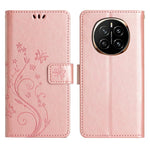 For Honor Magic7 5G Leather Wallet Case Butterfly Flower Imprinted Phone Cover with Strap