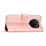 For Honor Magic7 5G Leather Wallet Case Butterfly Flower Imprinted Phone Cover with Strap