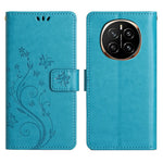 For Honor Magic7 5G Leather Wallet Case Butterfly Flower Imprinted Phone Cover with Strap
