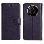 For Honor Magic7 5G Leather Wallet Case Butterfly Flower Imprinted Phone Cover with Strap