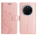 For Honor Magic7 Pro 5G Leather Wallet Case Butterfly Flower Imprinted Phone Cover with Strap