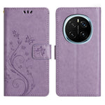 For Honor Magic7 Pro 5G Leather Wallet Case Butterfly Flower Imprinted Phone Cover with Strap