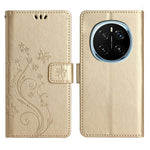For Honor Magic7 Pro 5G Leather Wallet Case Butterfly Flower Imprinted Phone Cover with Strap