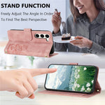 For Samsung Galaxy S23+ Case Tulip Leather Phone Cover with 5 Card Slots Wallet