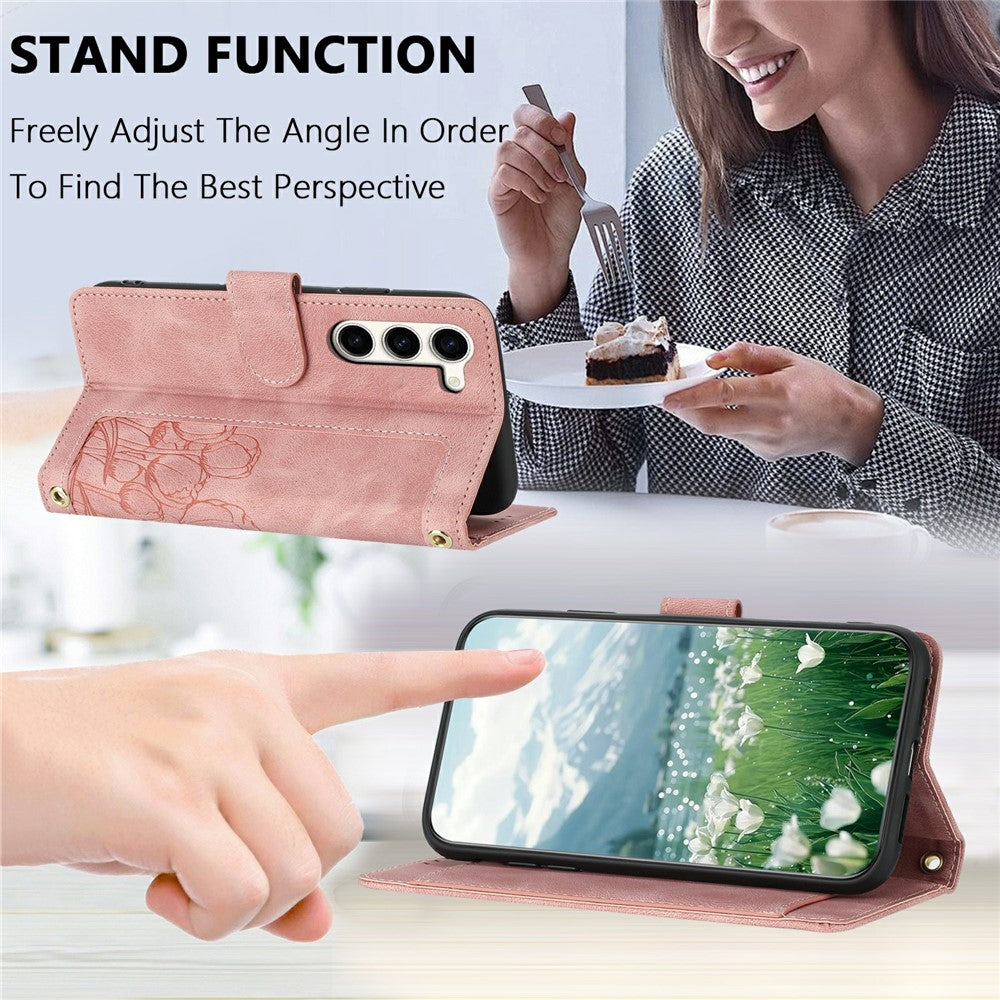 For Samsung Galaxy S23+ Case Tulip Leather Phone Cover with 5 Card Slots Wallet