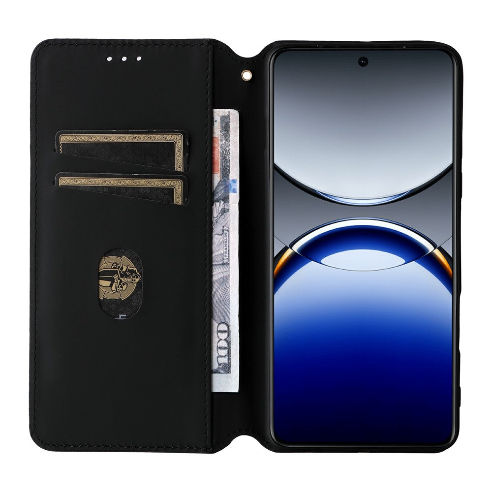 For Oppo Find X8 Pro 5G Wallet Case Rhombus Imprinted Leather Phone Cover
