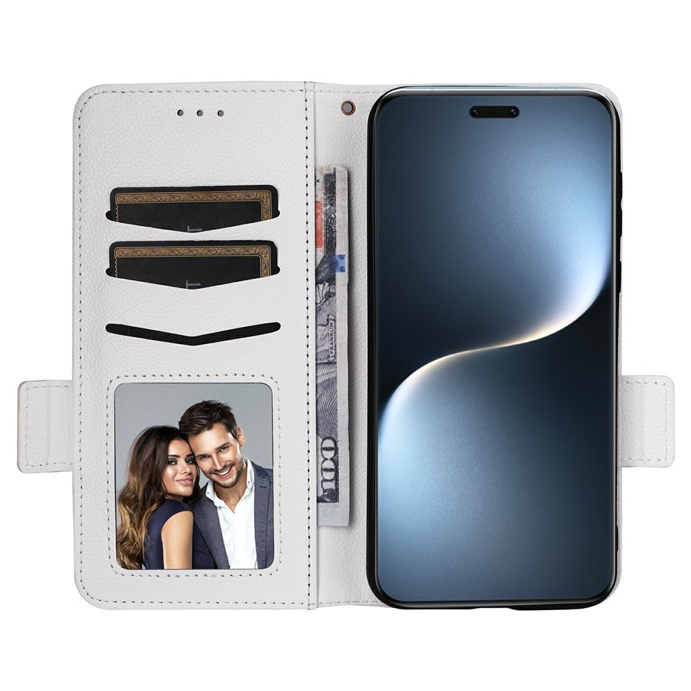For Honor Magic7 Pro 5G Case with Wrist Strap Litchi Texture PU Leather Wallet Phone Cover
