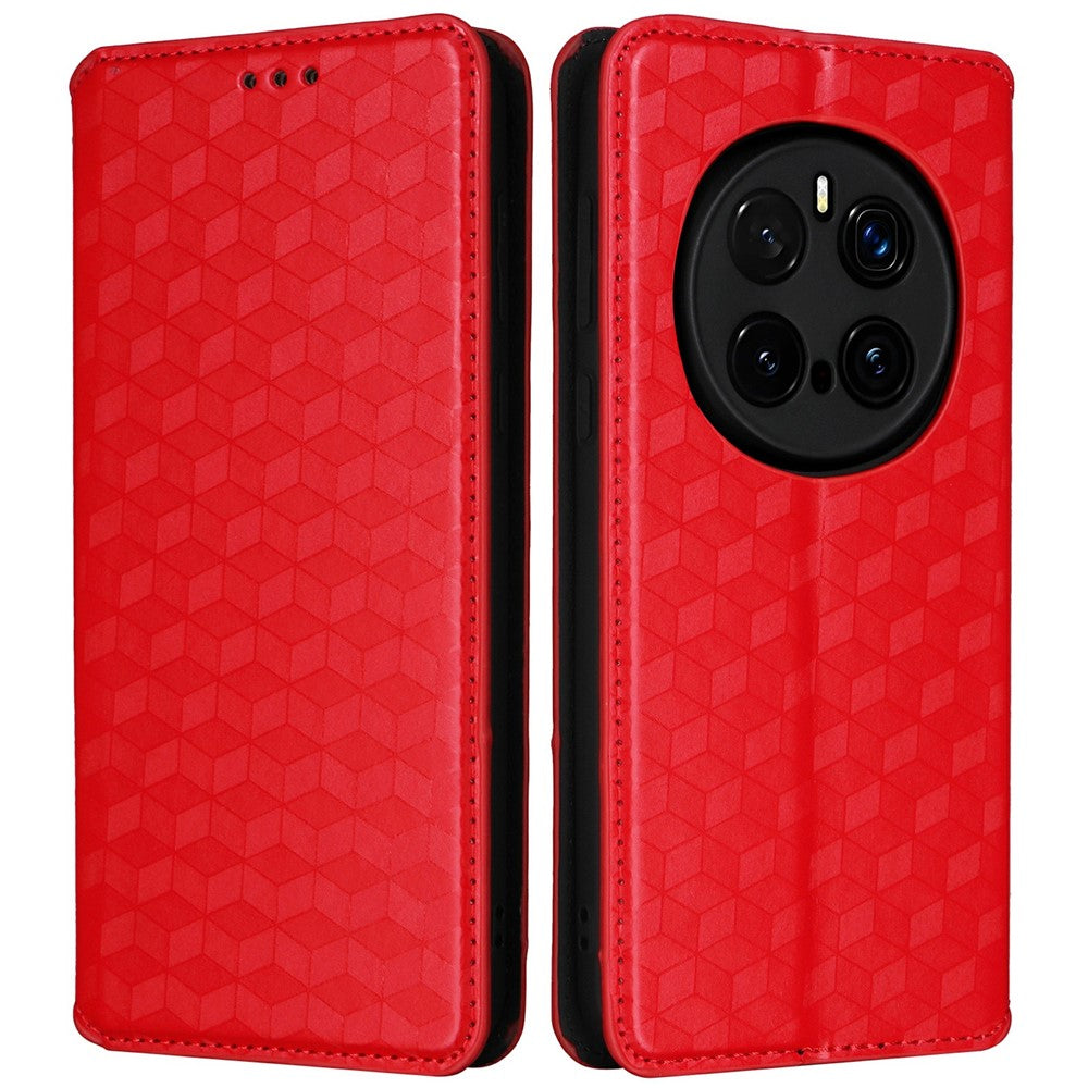 For Honor Magic7 Pro 5G Wallet Case Rhombus Imprinted Leather Phone Cover