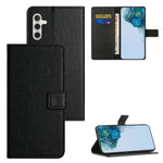 Samsung Galaxy A17 5G / A17 4G / A26 5G-cover, PU-læderpung med litchi-tekstur, sort