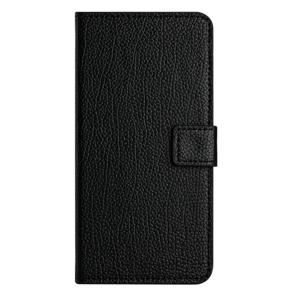 Samsung Galaxy A17 5G / A17 4G / A26 5G-cover, PU-læderpung med litchi-tekstur, sort