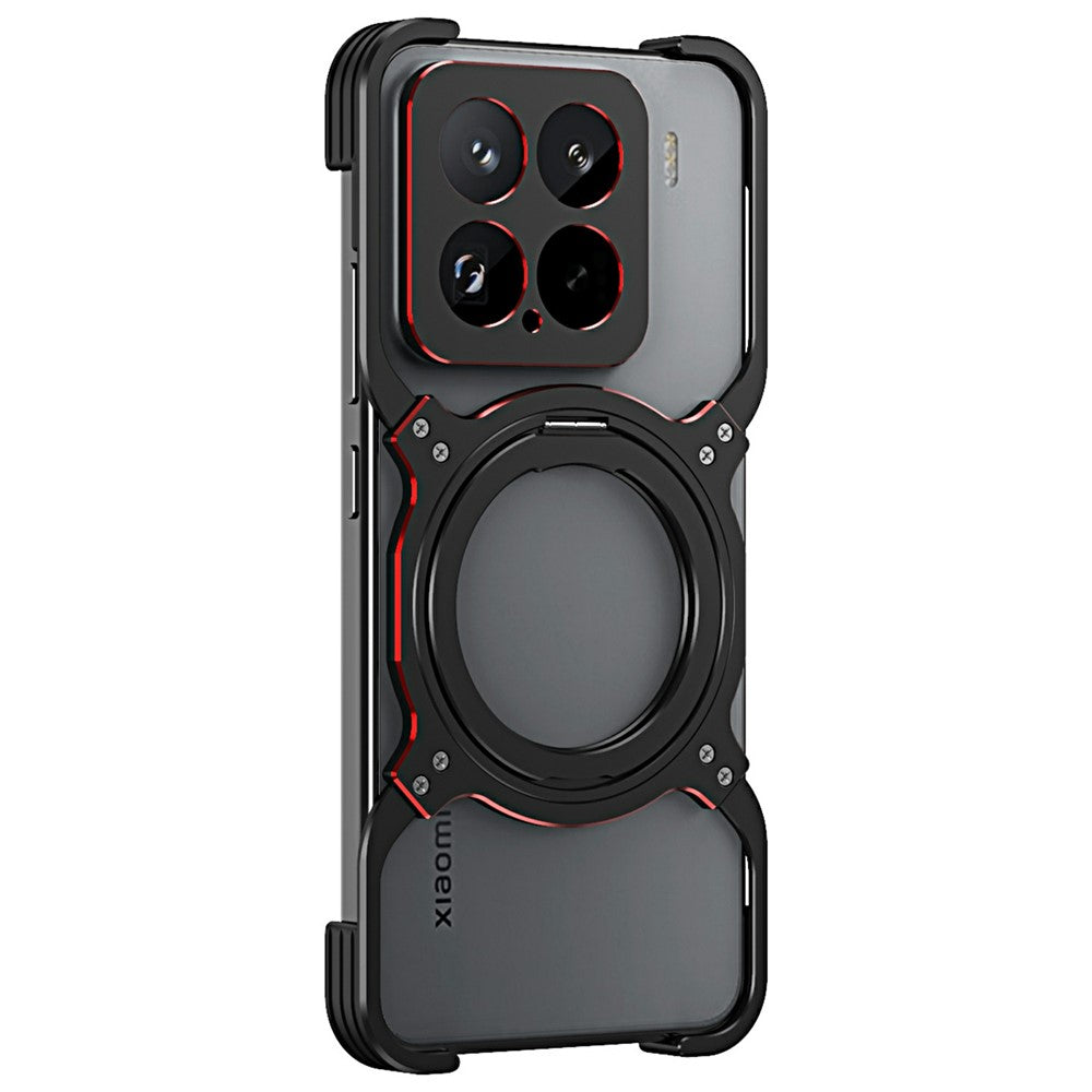 For Xiaomi 15 Kickstand Case Metal Bumper Magnetic Phone Cover
