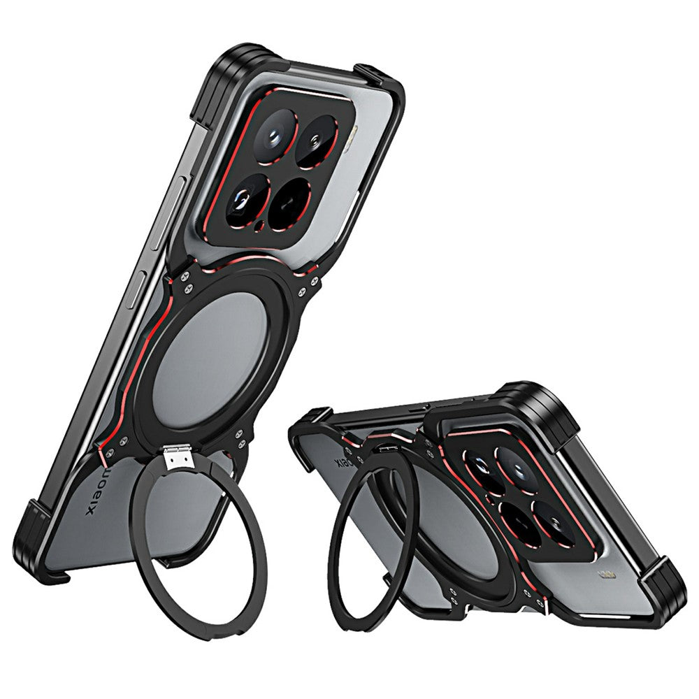 For Xiaomi 15 Kickstand Case Metal Bumper Magnetic Phone Cover