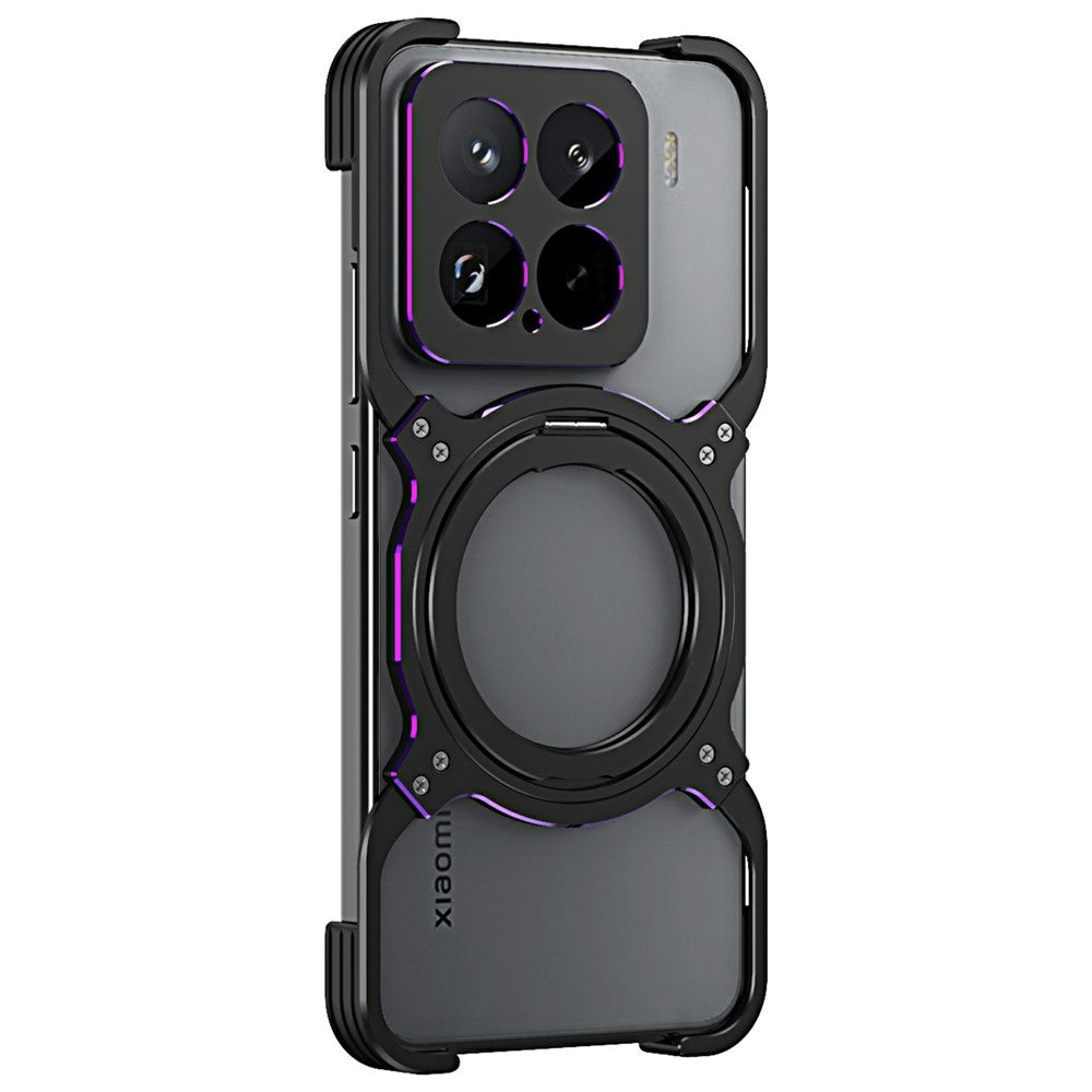 For Xiaomi 15 Kickstand Case Metal Bumper Magnetic Phone Cover