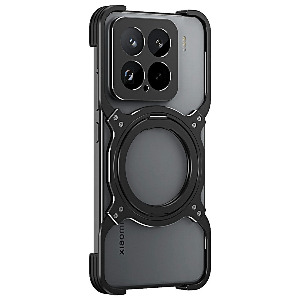 For Xiaomi 15 Kickstand Case Metal Bumper Magnetic Phone Cover