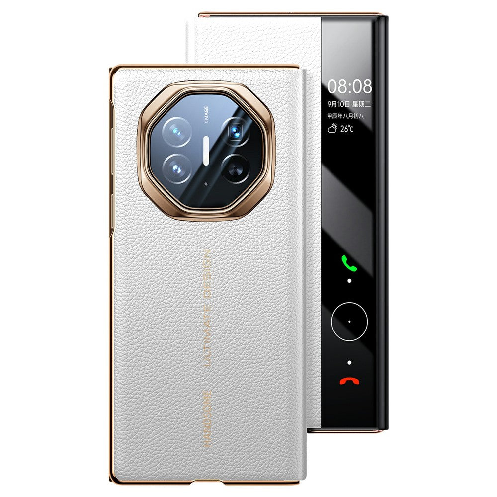 For Huawei Mate XT Ultimate Case View Window Genuine Cow Leather Smart Phone Cover