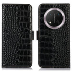 For Honor Magic7 Lite 5G / X9c 5G / X60 Pro 5G Case Crocodile Texture Genuine Cow Leather Phone Wallet Cover