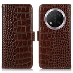 For Honor Magic7 Lite 5G / X9c 5G / X60 Pro 5G Case Crocodile Texture Genuine Cow Leather Phone Wallet Cover