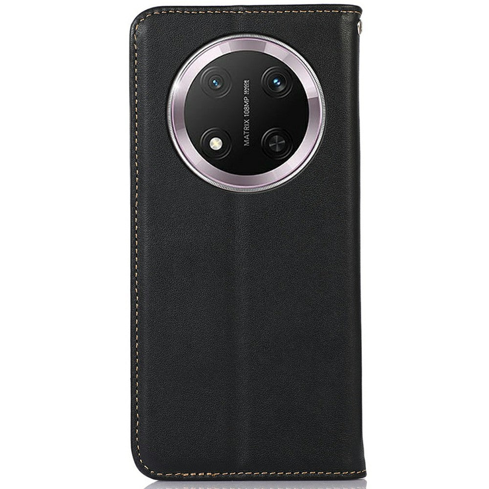 KHAZNEH For Honor Magic7 Lite 5G / X9c 5G / X60 Pro 5G Case Genuine Cow Leather Wallet Phone Cover Nappa Texture