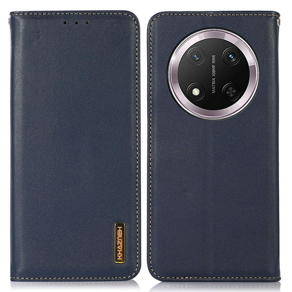 KHAZNEH For Honor Magic7 Lite 5G / X9c 5G / X60 Pro 5G Case Genuine Cow Leather Wallet Phone Cover Nappa Texture