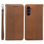 For Samsung Galaxy A26 5G Wallet Phone Case Checkered Pattern Imprint Leather Flip Cover with Wrist Strap