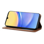 For Samsung Galaxy A26 5G Wallet Phone Case Checkered Pattern Imprint Leather Flip Cover with Wrist Strap