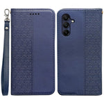 For Samsung Galaxy A26 5G Wallet Phone Case Checkered Pattern Imprint Leather Flip Cover with Wrist Strap