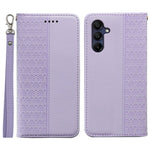 For Samsung Galaxy A26 5G Wallet Phone Case Checkered Pattern Imprint Leather Flip Cover with Wrist Strap