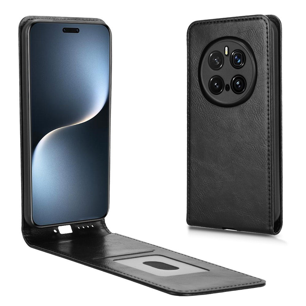For Honor Magic7 Pro 5G Case with Card Slot Magnetic Vertical Flip Leather Phone Cover