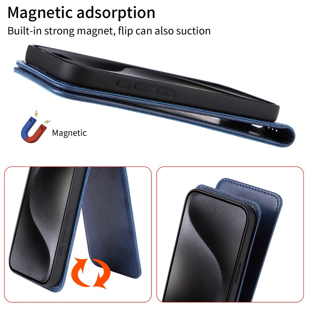 For Honor Magic7 Pro 5G Case with Card Slot Magnetic Vertical Flip Leather Phone Cover