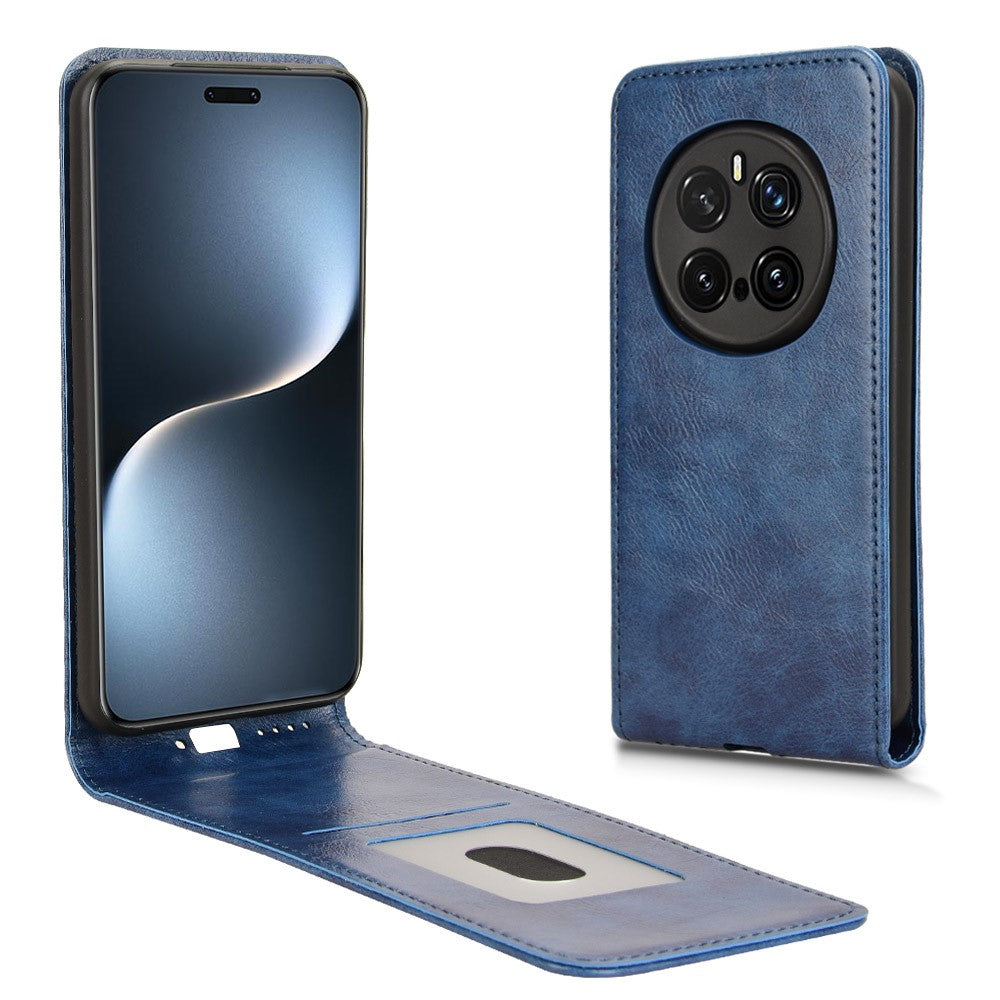 For Honor Magic7 Pro 5G Case with Card Slot Magnetic Vertical Flip Leather Phone Cover