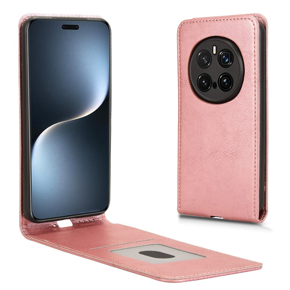 For Honor Magic7 Pro 5G Case with Card Slot Magnetic Vertical Flip Leather Phone Cover