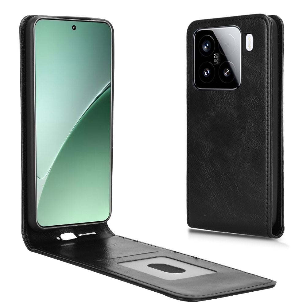 For Xiaomi 15 Pro Case with Card Slot Magnetic Vertical Flip Leather Phone Cover